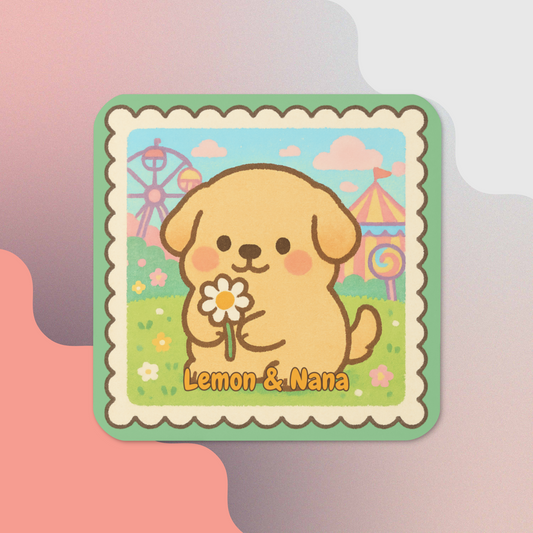 Daisy Golden Retriever - Cork-back coaster