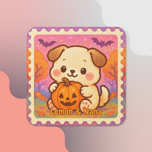 Halloween Puppy - Cork-back coaster